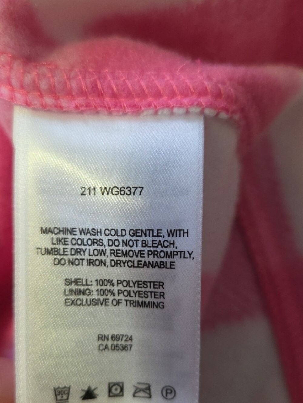 Size 14-16 Columbia Pink and White Check Fleece Zip Jacket - Picture 9 of 10